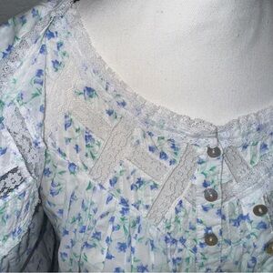 Eileen West Nightgown and Robe‎ Set PXS Womens 100% cotton Floral Sleep Lace #cc
